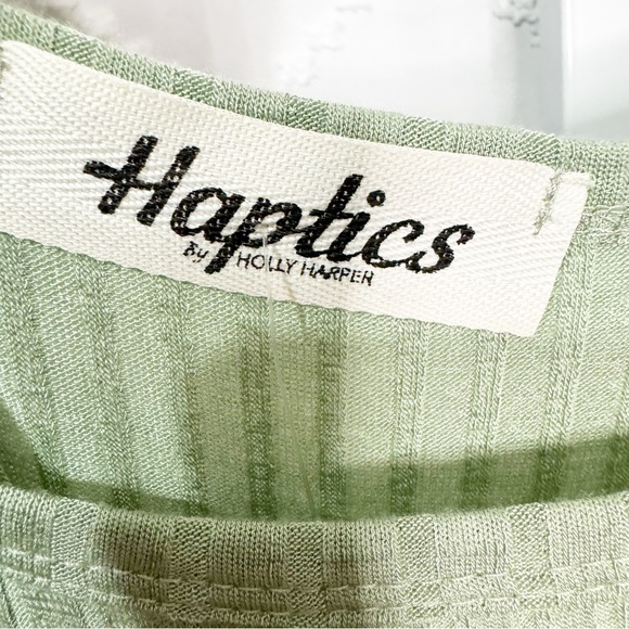 👀 357. Haptics Ribbed Babydoll Tunic 3X – Sage Green Flutter Sleeve Top NWT - Picture 7 of 8